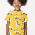 Zebra on Yellow Fabric