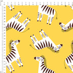 Zebra on Yellow Fabric