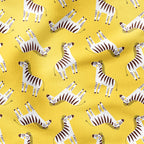 Zebra on Yellow Fabric