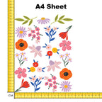 Spring Flowers Set A4 Mix Iron on fabric heat transfer DTF-122