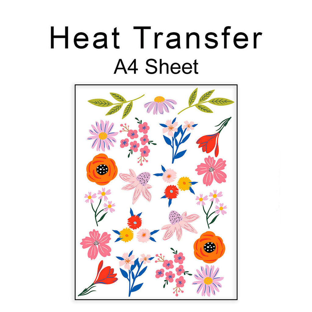 Spring Flowers Set A4 Mix Iron on fabric heat transfer DTF-122
