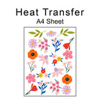 Spring Flowers Set A4 Mix Iron on fabric heat transfer DTF-122