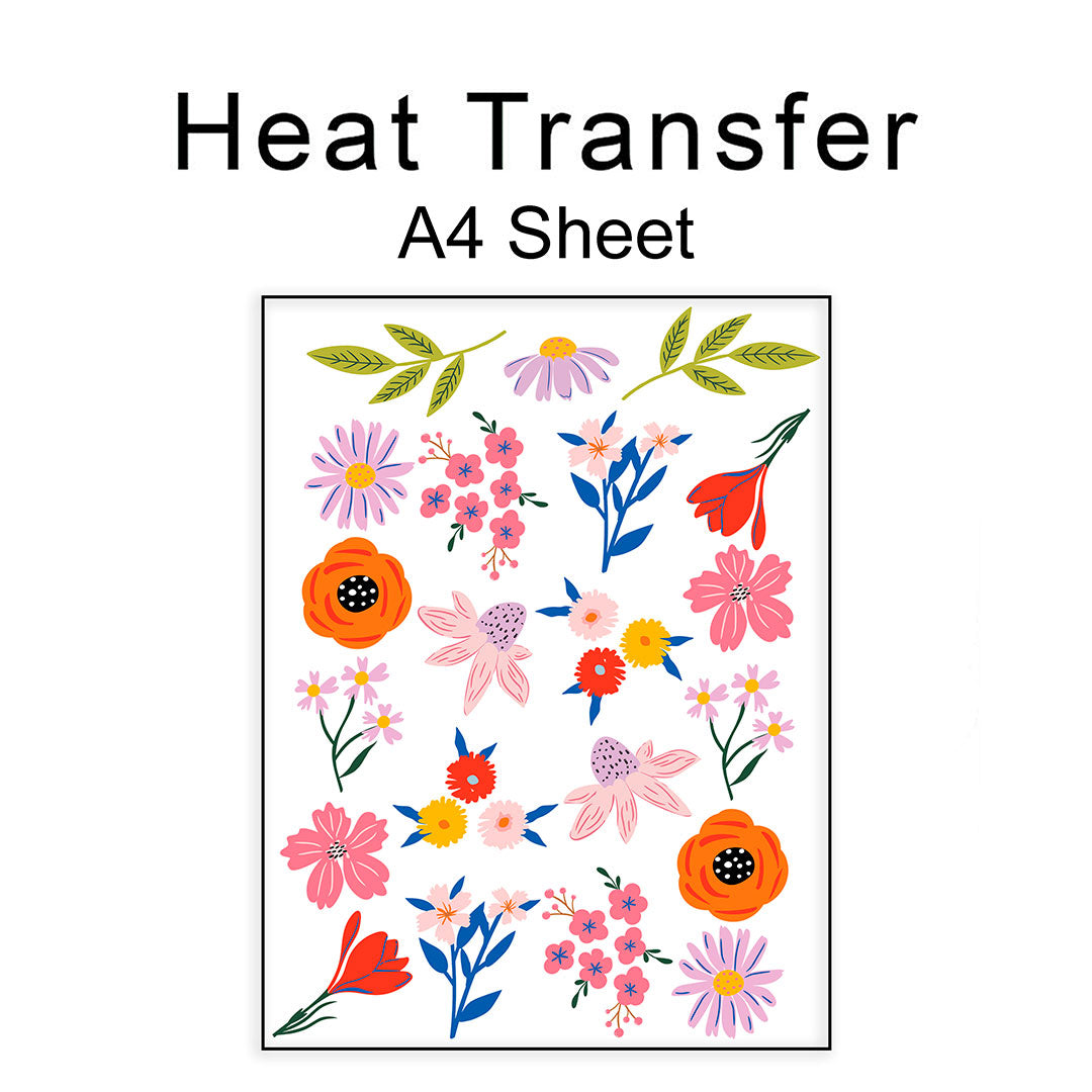 Spring Flowers Set A4 Mix Iron on fabric heat transfer DTF-122