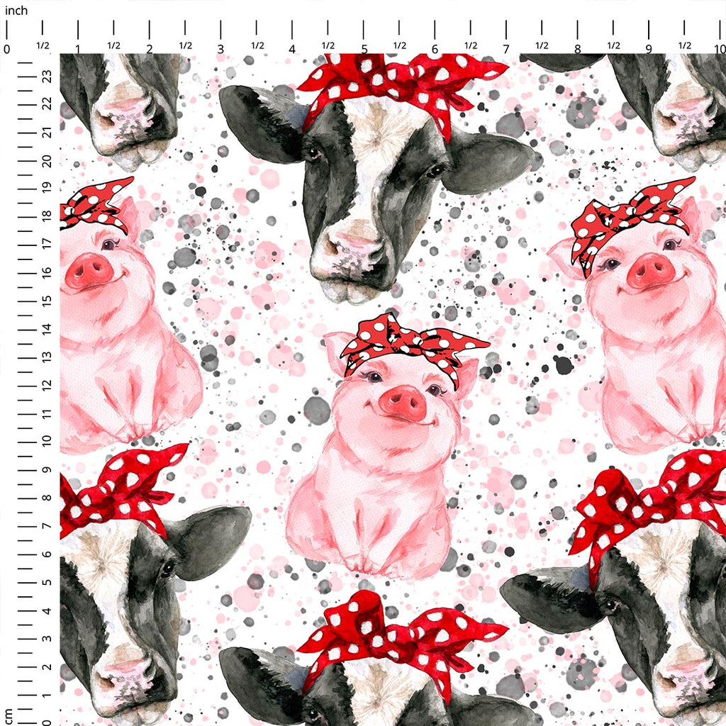 Animals in Bandanas Fabric