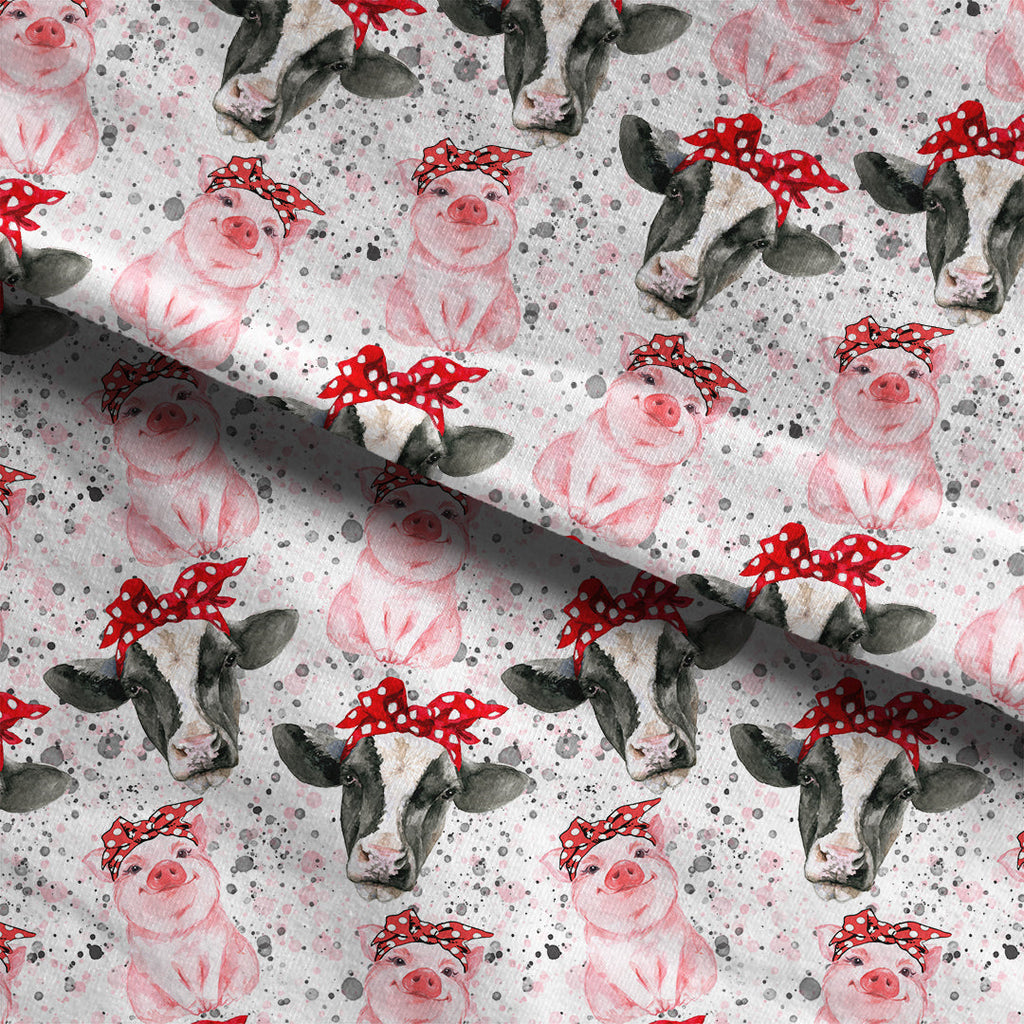 Animals in Bandanas Fabric