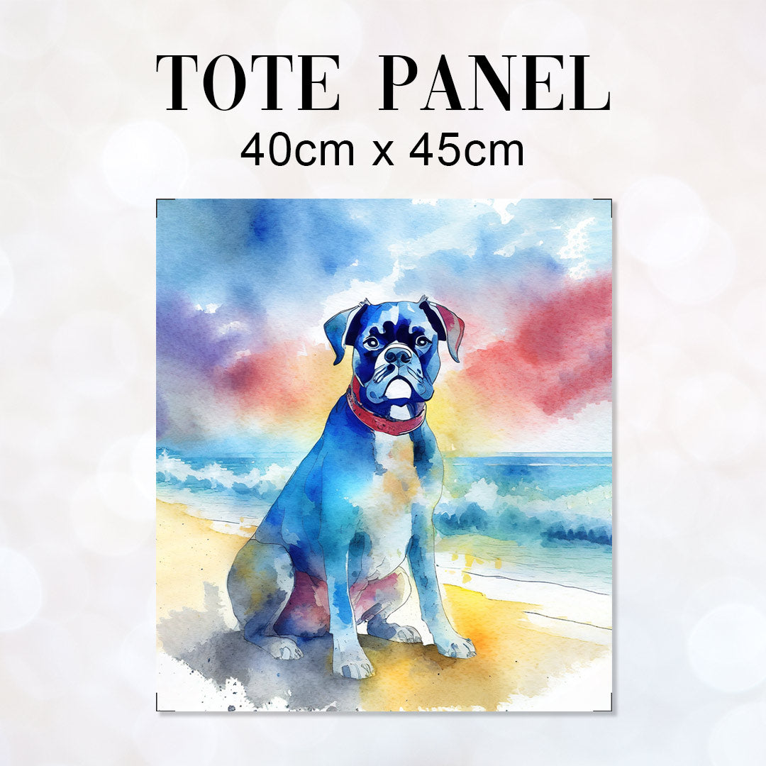 TOTE Boxer Dog Watercolour Fabric Bag Panel TP-126