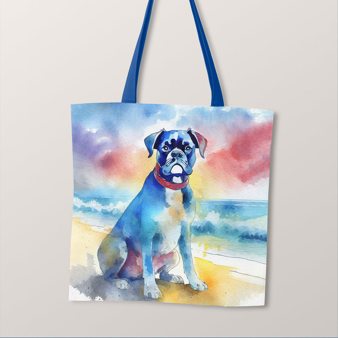 TOTE Boxer Dog Watercolour Fabric Bag Panel TP-126