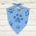 Personalised Paw Prints Blue Fabric