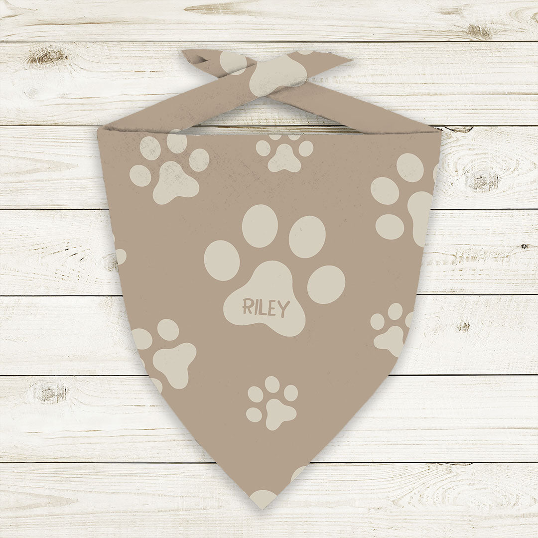 Personalised Paw Prints Neutral Fabric