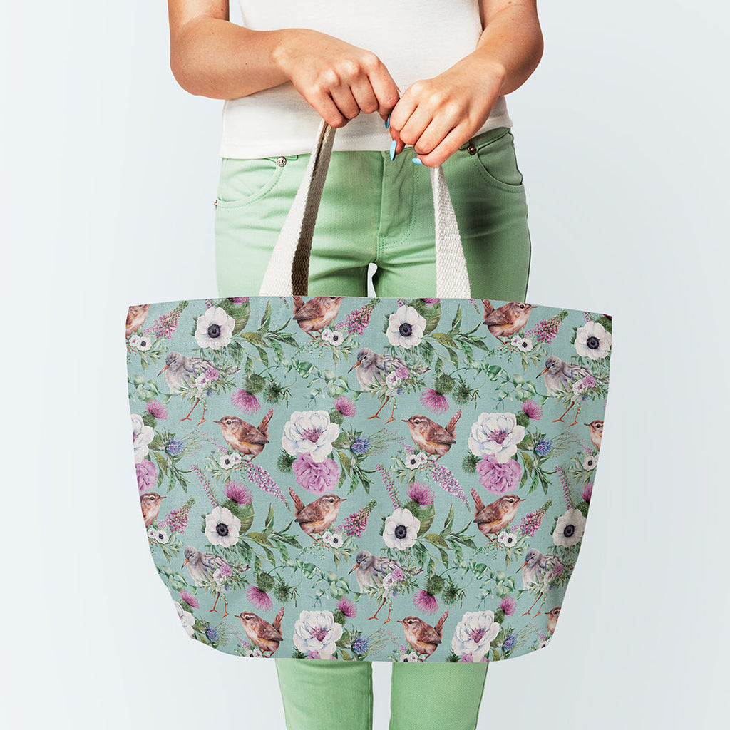 Bird & Floral Blue Fabric