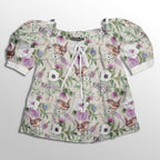 Bird & Floral Grey Fabric