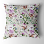 Bird & Floral Grey Fabric