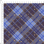 Blue Glitter Plaid Fabric 1455
