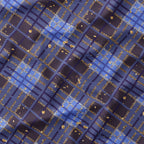 Blue Glitter Plaid Fabric 1455