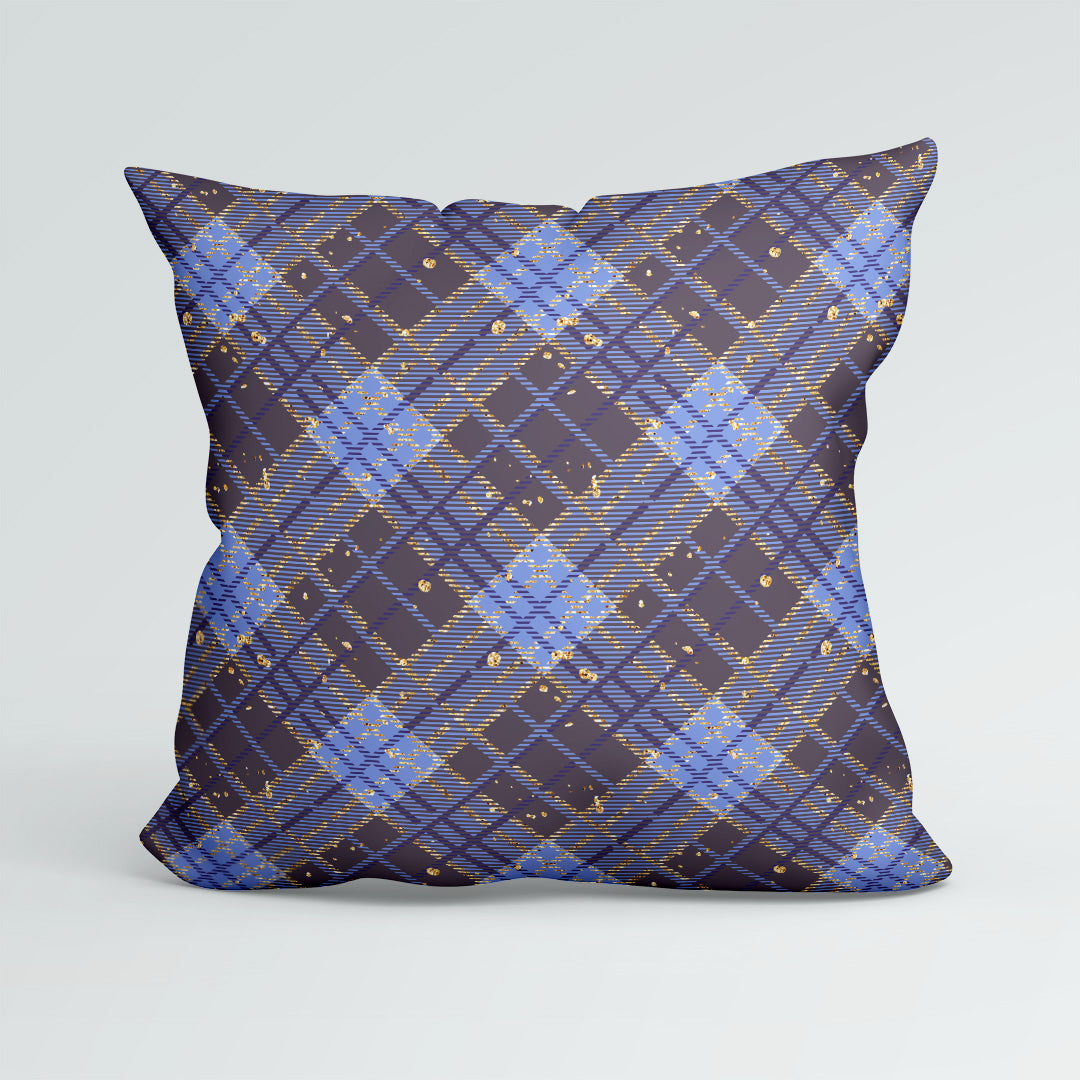 Blue Glitter Plaid Fabric 1455
