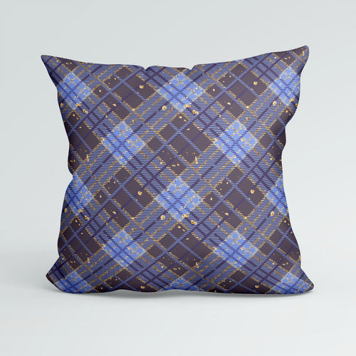 Blue Glitter Plaid Fabric 1455