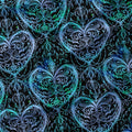 Blue Hearts Fabric