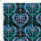 Blue Hearts Fabric