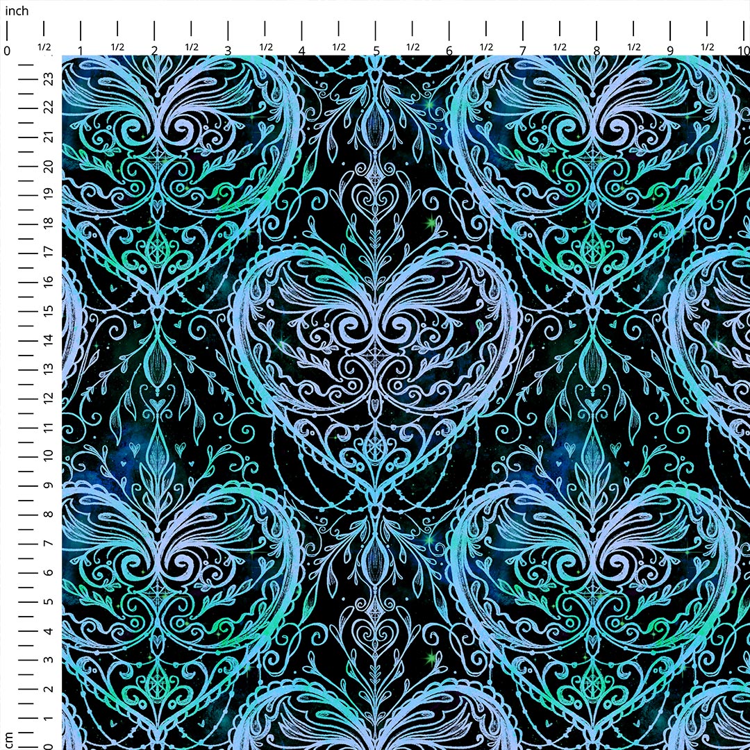 Blue Hearts Fabric