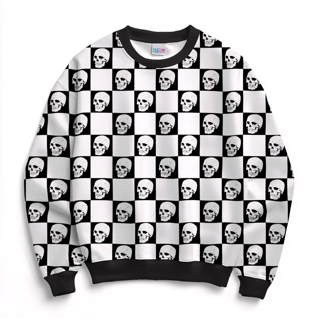 Checkered Skulls Fabric