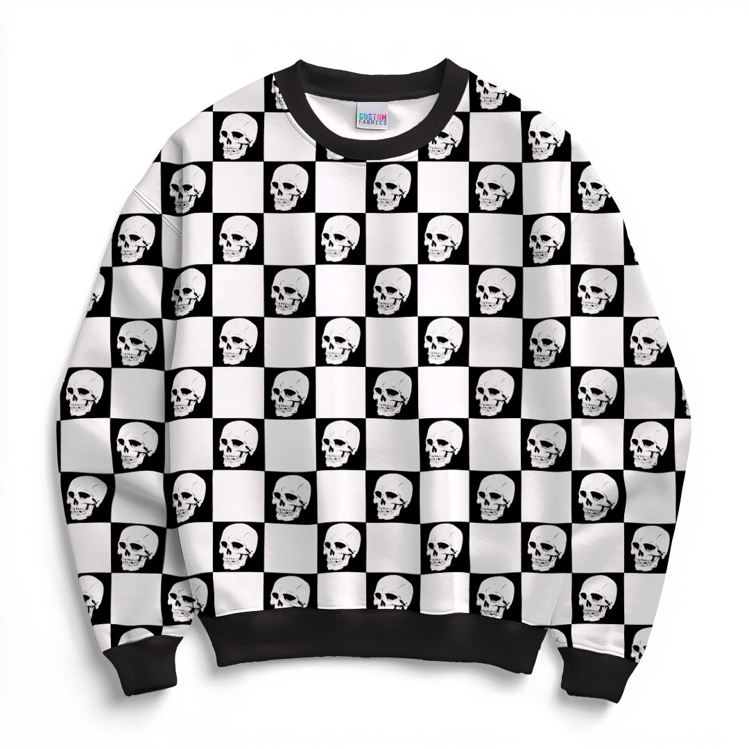 Checkered Skulls Fabric