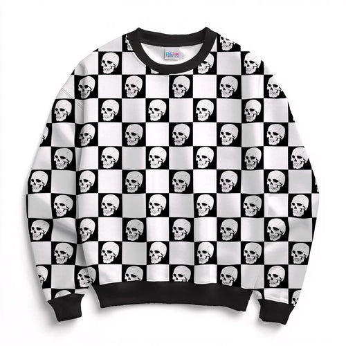 Checkered Skulls Fabric