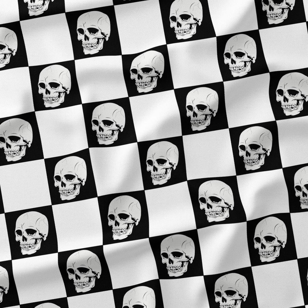 Checkered Skulls Fabric