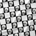 Checkered Skulls Fabric