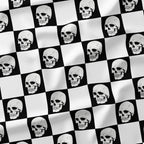 Checkered Skulls Fabric