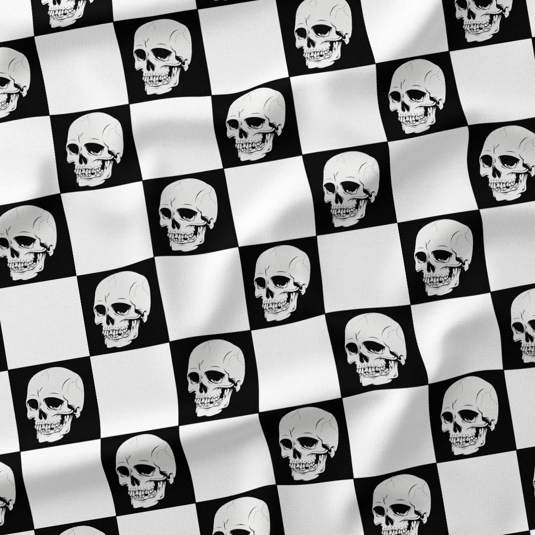 Checkered Skulls Fabric