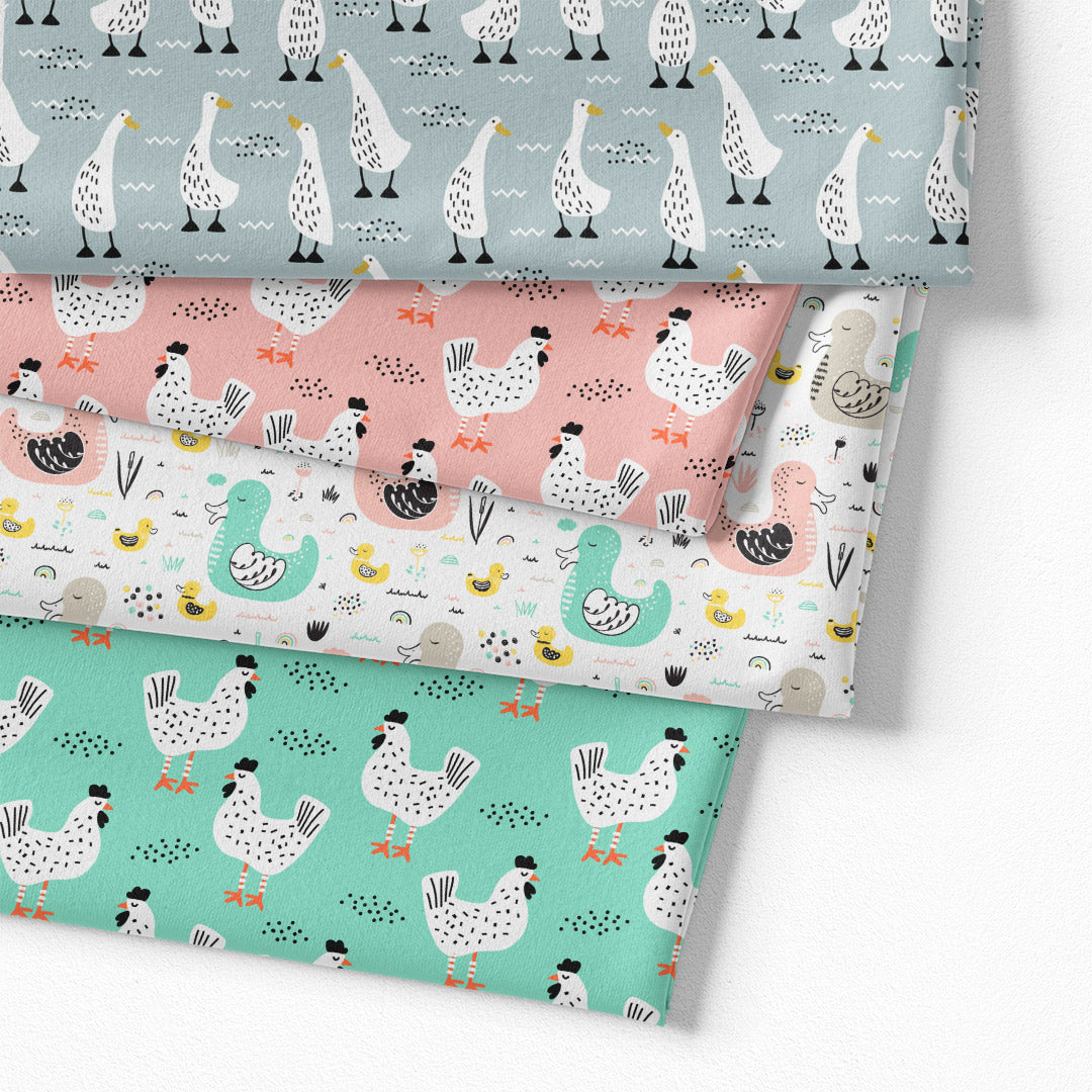 organic poplin chicken fabric
