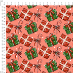 Christmas Gifts Peachy Fabric