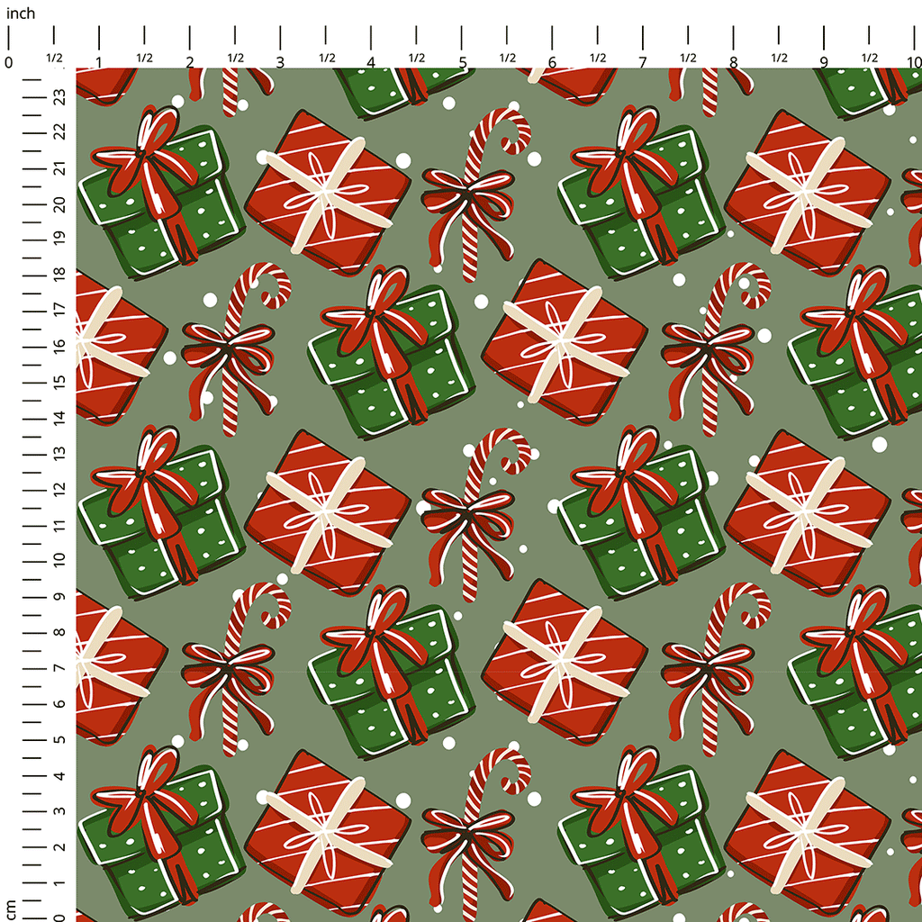 Christmas Gifts Sage Fabric