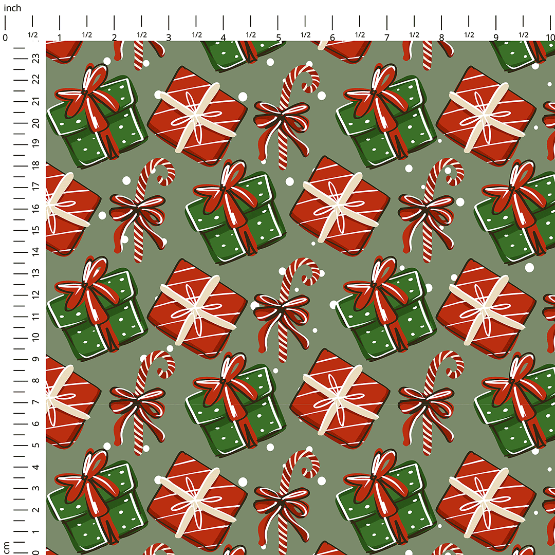 Christmas Gifts Sage Fabric
