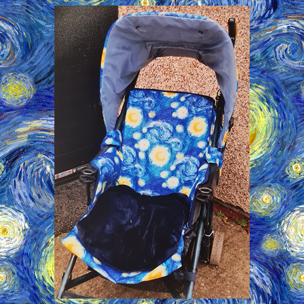 Van Gogh inspired Starry Night Print On Demand fabric available on 13 fabric bases