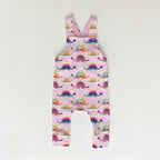 Colourful Dinosaurs Pink Fabric