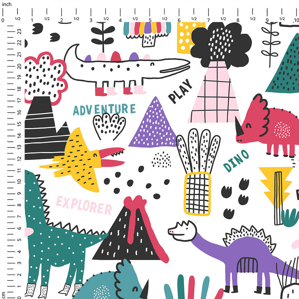 Dino Doodle Fabric