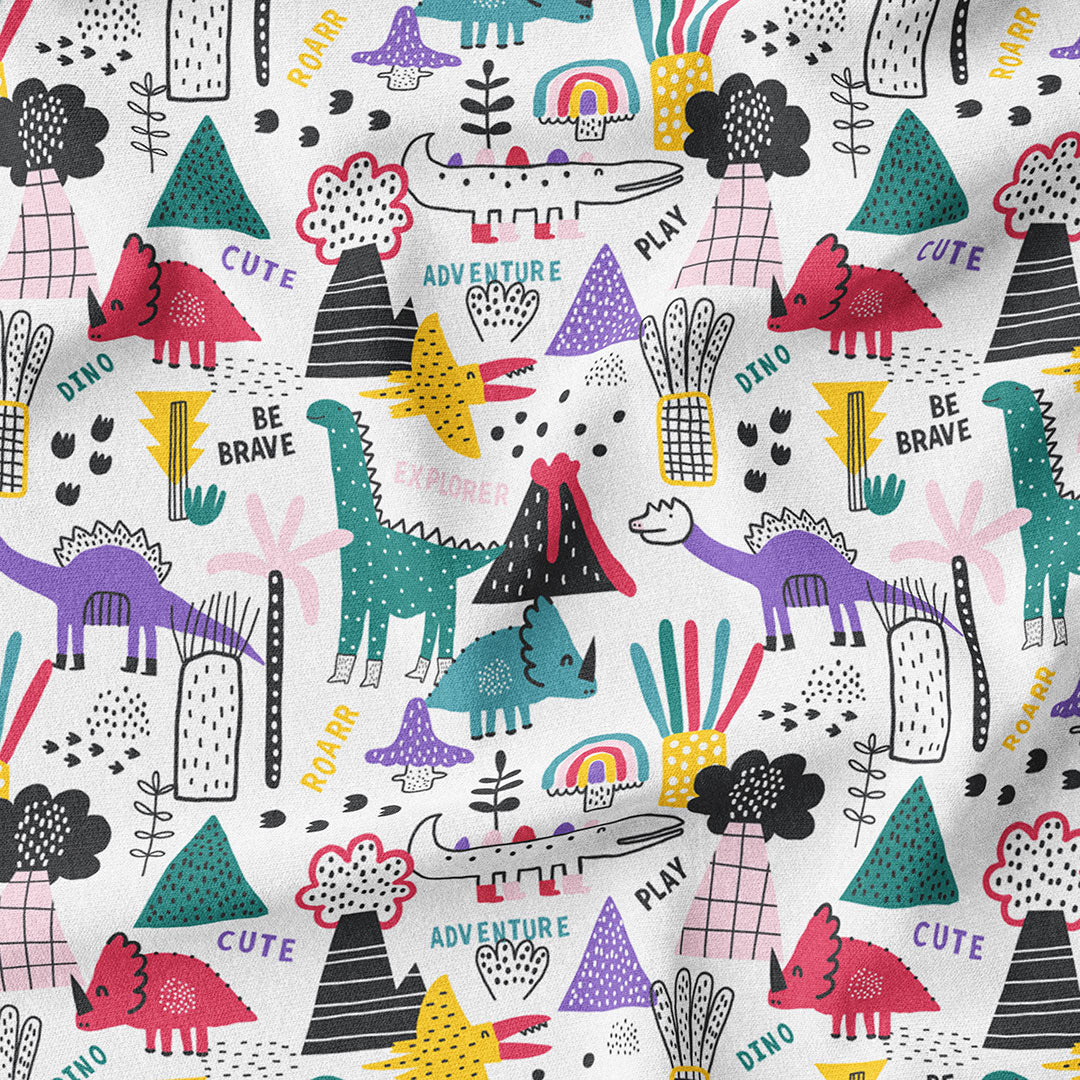 Dino Doodle Fabric