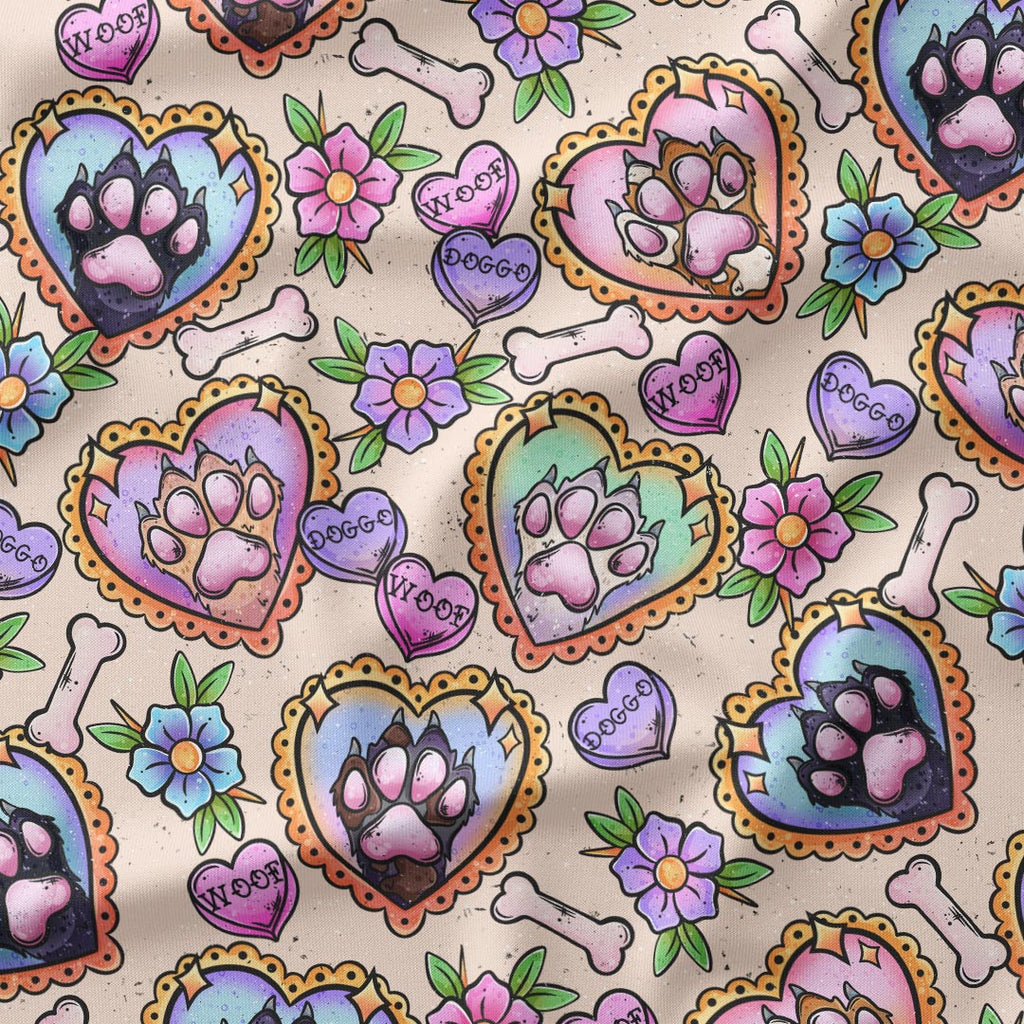 Dog Paws Tattoo Fabric