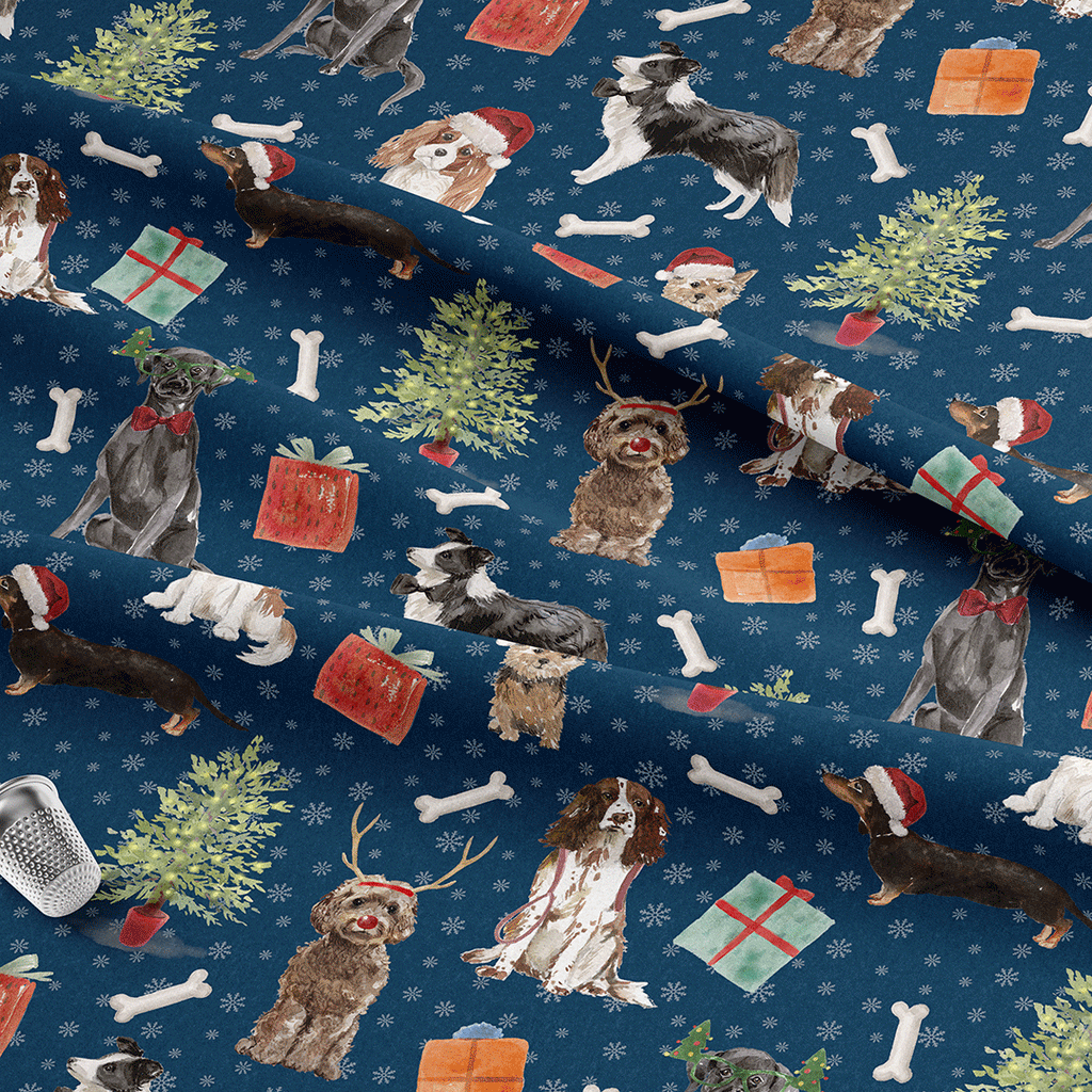 Christmas Dogs Fabric