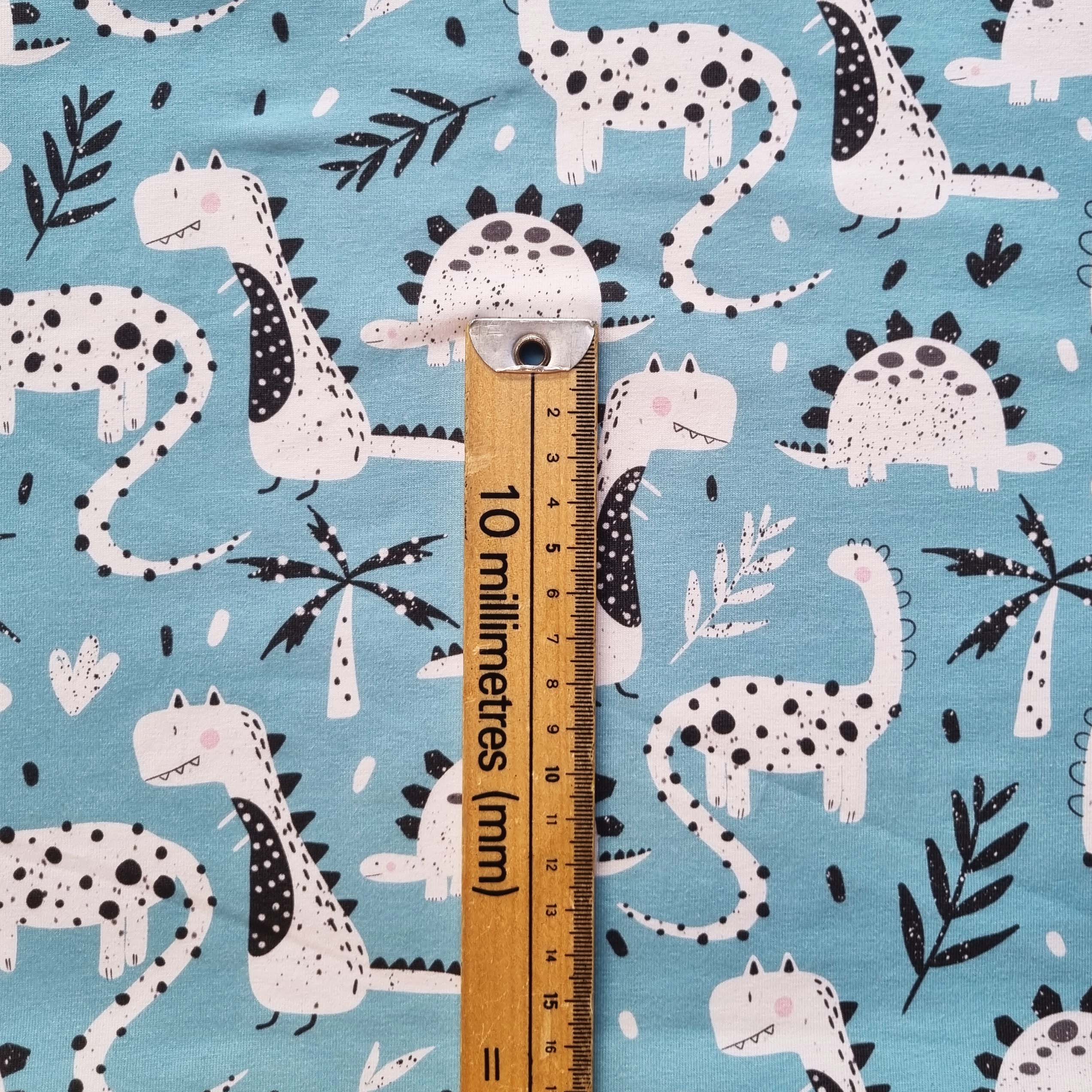 Dotty Dinos Blue Fabric