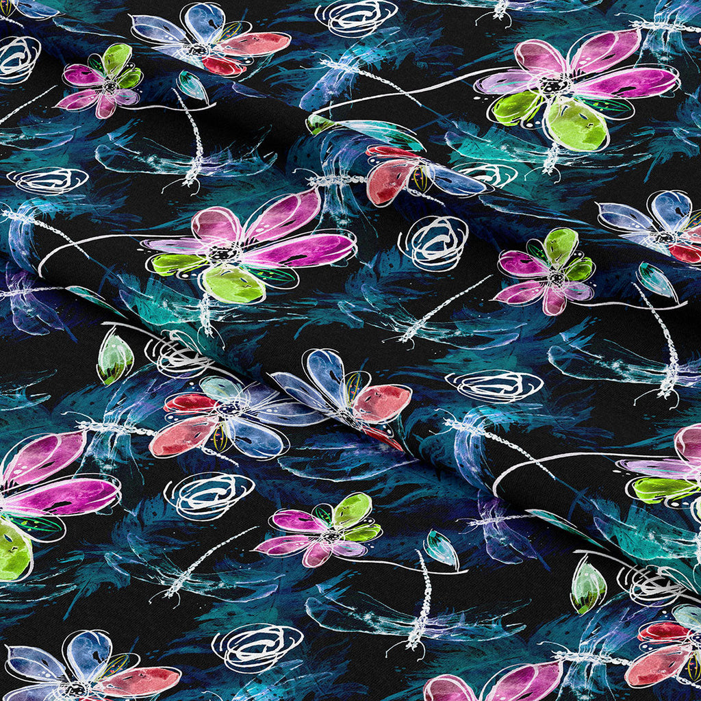 Dragonfly Floral Fabric
