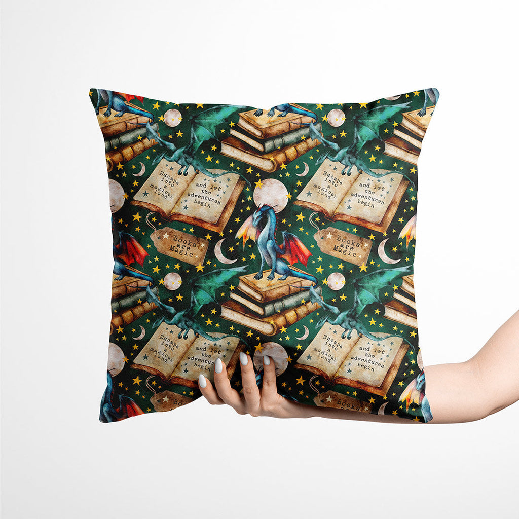 Fantasy Books Green Fabric