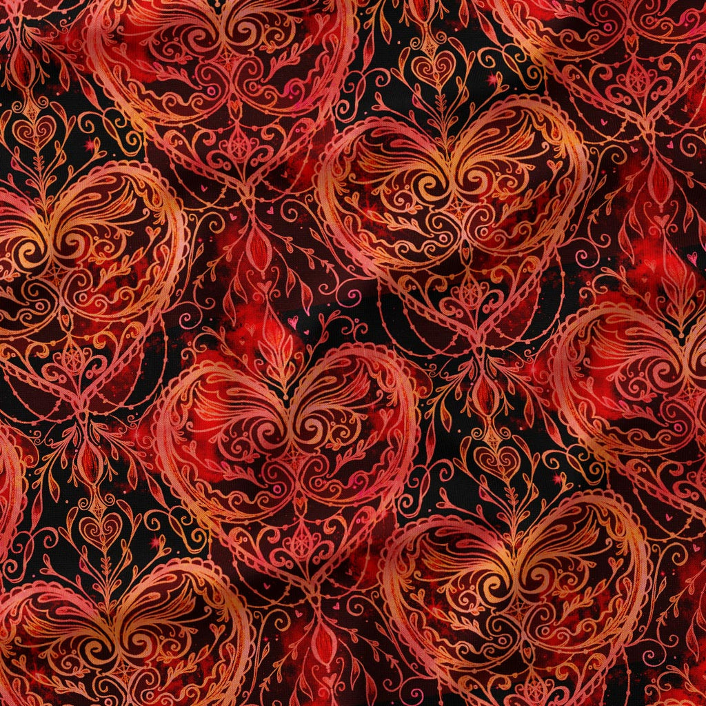 Flame Hearts Fabric