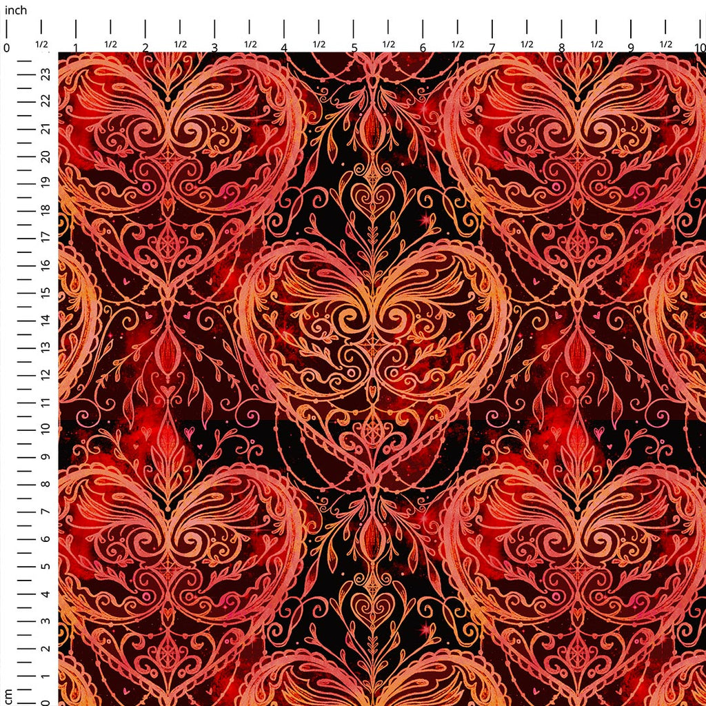 Flame Hearts Fabric