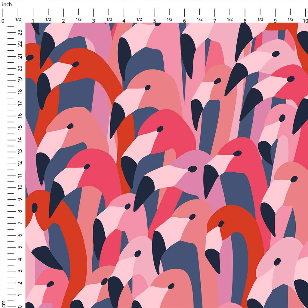 Flamingo Flock Fabric