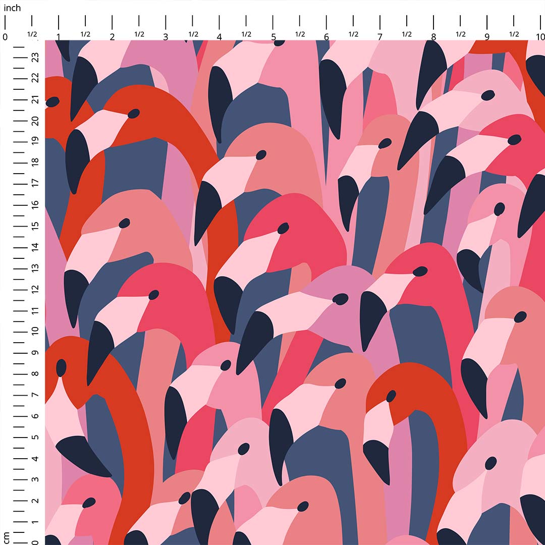 Flamingo Flock Fabric