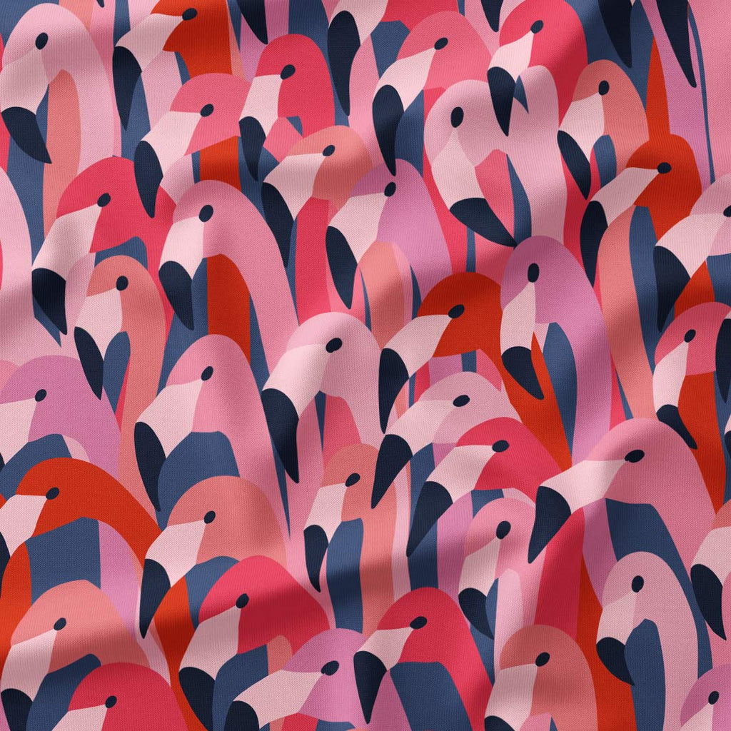 Flamingo Flock Fabric