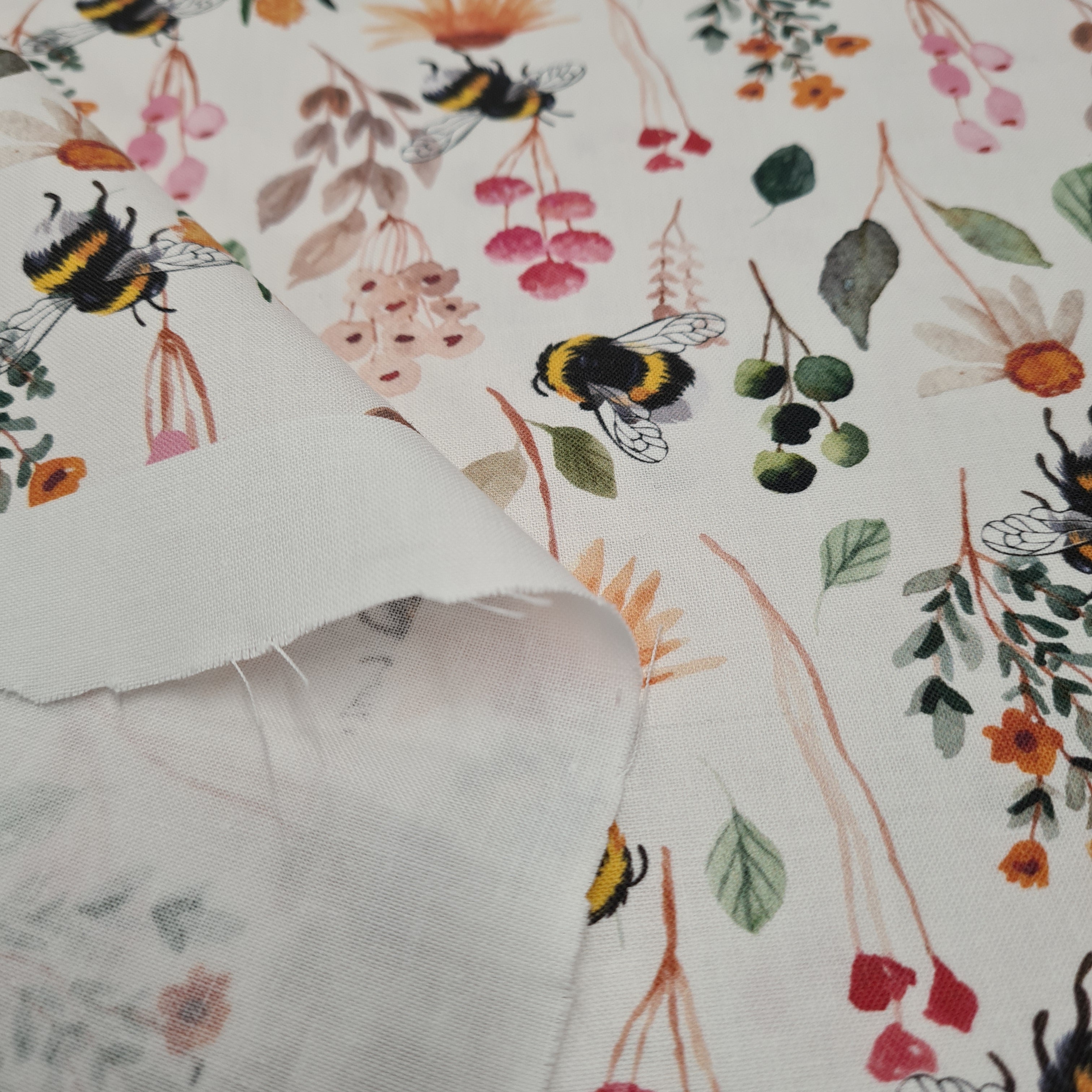 Floral Bees Fabric
