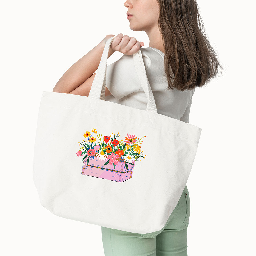Flower Box Iron on Fabric Heat Transfer DTF-116
